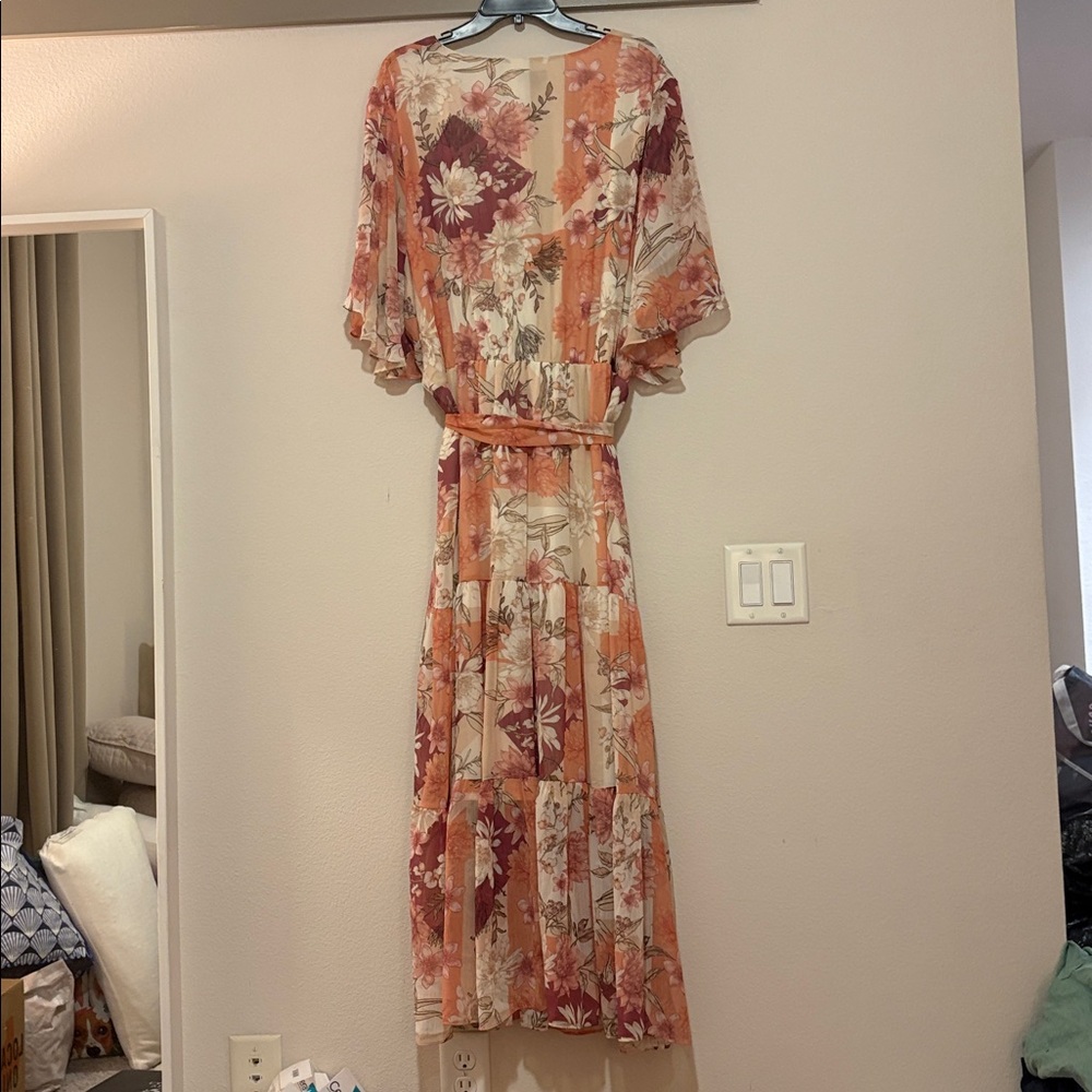 City Chic Stephanie Patchwork Floral Belted Maxi Dress SZ XXL/24 NWOT - Picture 3 of 5